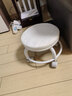 【京喜甄选】椅子万向轮美缝凳子带轮旋转擦地矮凳美甲修脚凳滑轮 儿童凳-米白色款 实拍图