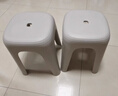 禧天龙塑料凳子方凳高凳加厚防滑家用餐椅浴室凳节节高凳 冰河灰 1个装 实拍图