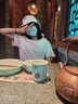 ubras虞书欣同款无尺码浪花v领细吊带背心文胸罩夏透气凉感内衣女 【虞书欣同款】涟漪蓝色格子 均码 U  背心款 100-130斤/A-C杯 实拍图