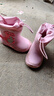 牧萌儿童雨鞋男童女童防水立体宝宝防滑耐磨卡通雨靴 粉色公主 15码 实拍图