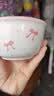 粉蓝蝴蝶结陶瓷碗家用吃饭碗ins高颜值釉下彩餐具甜品碗汤碗面碗 蝴蝶结4.5英寸碗1个 实拍图