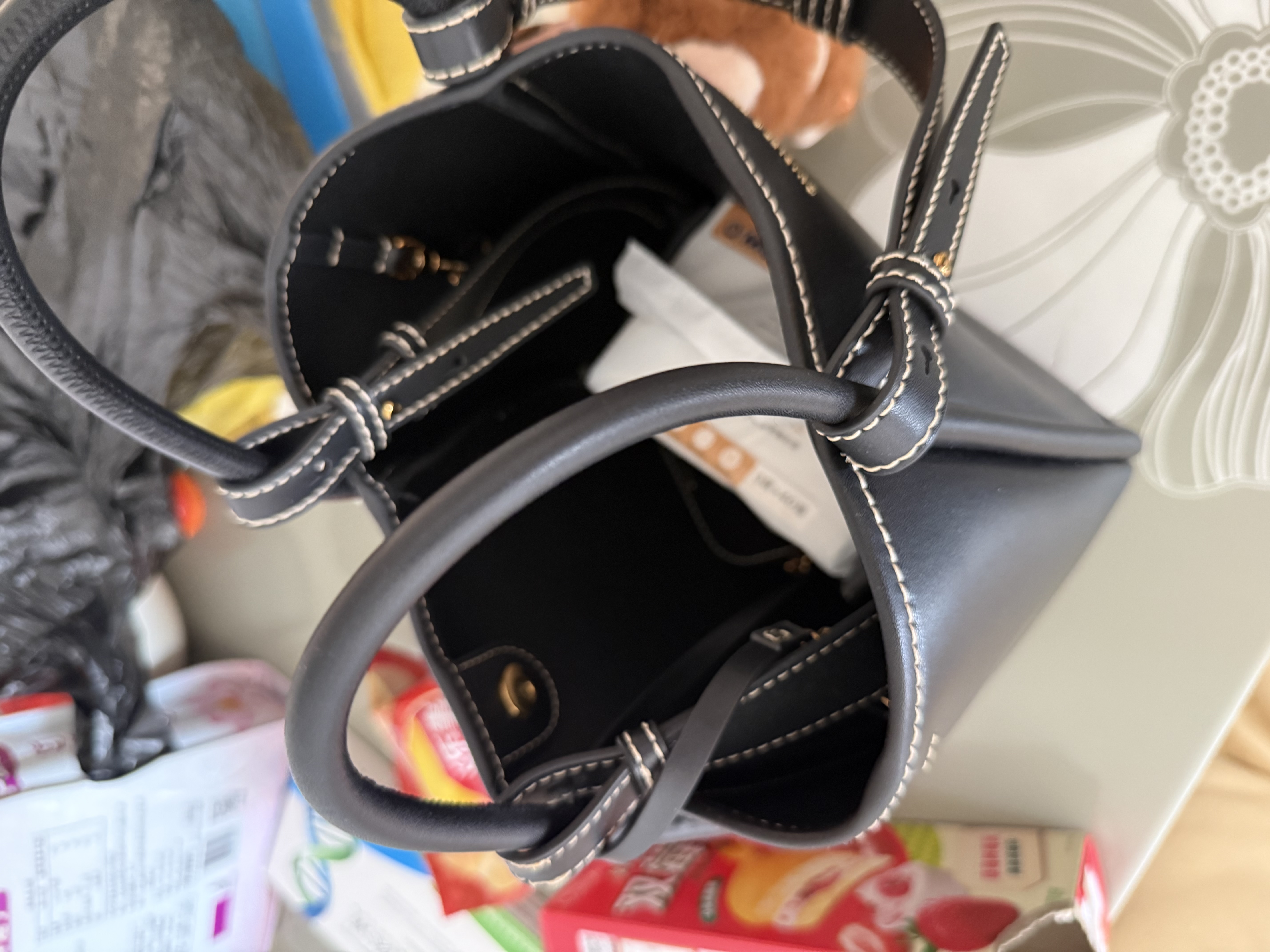 CHARLES&KEITH大容量通勤单肩托特包子母包生日礼物送女友CK2-30782647 Black黑色 M 实拍图