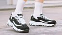 斯凯奇（Skechers）女鞋夏季蕾丝熊猫鞋厚底增高百搭休闲运动经典复古老爹鞋11959 黑色/白色/BKW 38 尺码偏大，建议选小半码 实拍图
