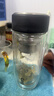 希乐（cille）玻璃杯双层玻璃水杯男士商务带茶隔大茶水分离杯便携创意泡茶杯 黑色（加厚） 400ml 实拍图