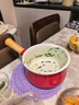 FUJIHORO 日本进口珐琅奶锅 铸铁锅单柄汤锅搪瓷宝宝辅食锅婴儿辅食锅奶锅 【定制蒸笼款】红色 15cm 实拍图
