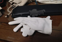 贸正礼仪白手套劳保12付 无尘棉布纱线文玩盘珠宝展示开车表演 薄厚适中 白色 实拍图