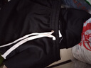 棉致休闲裤男港风潮流宽松系带运动卫裤百搭阔腿裤 黑色直筒 M 实拍图