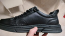 百丽男鞋牛皮小白鞋夏季厚底一脚蹬休闲鞋运动板鞋A1920AM5 黑色 39 实拍图
