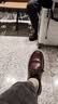 奥康（Aokang）官方男士商务通勤系带舒适休闲皮鞋透气西装牛皮鞋爸爸 棕色 38 实拍图
