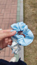爆品蓝白波点大肠发圈少女心发饰 蓝白+波点 共2个 实拍图