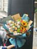 艾斯维娜鲜花速递向日葵混搭花束生日礼物全国同城配送 向日葵香槟韩式花束 实拍图