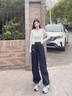 回力（Warrior）工装长裤女2026夏季新款潮流宽松高腰显瘦阔腿裤休闲双褶伞兵裤子 实拍图
