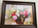 良木美式餐厅装饰画牡丹花油画客厅挂画欧式餐厅高级感壁画2026新款 A款富贵牡丹+复古棕框 40*60cm 皮纹膜画面HC3【经典皮纹肌理】 实拍图
