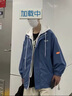 鲁宾克外套男士春秋季潮牌宽松休闲假两件连帽工装夹克美式棒球服上衣服 NJN-152黑色 XL (建议体重125-135斤) 实拍图