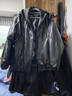 凯撒（KAISER）皮衣男头层油蜡牛皮鹅绒服2025冬季新款连帽拉链款活里活面皮外套 黑色 2XL (180) (适合140-155斤) 实拍图