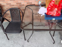 紫叶户外桌椅组合 阳台桌椅 现代简约 庭院露天铁艺休闲桌椅餐桌藤椅 4【椅】+1【方桌有孔 80X80】 实拍图