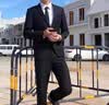 罗蒙（ROMON）西服套装男士小西装外套职业正装修身休闲伴郎服 藏青色XL 实拍图