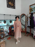 俞兆林（YUZHAOLIN）母亲节妈妈连衣裙夏装旗袍连衣裙子夏季雪纺裙新款中老年人女裙子 粉色 橙粉 2XL 建议115-125斤 实拍图