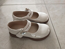富罗迷女童皮鞋儿童公主鞋方口单鞋时尚儿童校园演出鞋 米白 32 实拍图