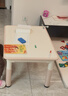 育才儿童桌椅花生桌可升降涂鸦幼儿园学习画画桌宝宝积木玩具游戏桌椅 小粉猪长方桌80X60CM 配一椅 实拍图