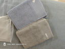 洁丽雅纯棉5A抗菌毛巾女家用酒店男纯色缎档面巾全棉擦脸巾蓝+灰运动 实拍图