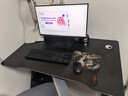 甄严选电脑桌台式电竞桌椅套装组合桌子办公家用桌学习桌书房书桌写字桌 【黑架+黑碳纤纹面】单桌100*60 实拍图