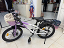 凤凰（Phoenix）儿童自行车脚踏车自行车3-6-10-18岁童车双碟刹带辅助轮18寸紫色 实拍图