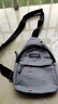 胸包男士尼龙布胸包大容量多功能运动户外休闲单肩背包斜挎包 灰色 实拍图