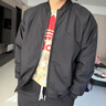 Homlean美式复古飞行夹克男春季立领短款棒球服休闲上衣外套HJ32黑色3XL 实拍图