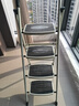 奥鹏 梯子家用四步折叠梯子加厚钢管铁梯宽踏板人字梯单侧工程梯 实拍图