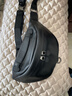 左森男士真皮胸包头层牛皮腰包软皮小包多功能骑行包单肩手机运动包包 黑色（头层牛皮） 实拍图