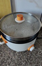 荣事达（Royalstar）电煮锅多功能蒸煮煎炒一体电热锅宿舍学生煮面锅家用电火锅一锅多用途电炒锅炒菜不粘锅插电小电锅 多功能电煮锅【带蒸笼】送8礼 特厚款28cm（适合4-6人） 实拍图
