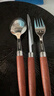 京东京造 勺子 刀叉汤勺水果叉西餐牛排不锈钢【乌檀木柄】三件套 实拍图