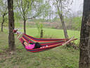 格术吊床户外单人防侧翻室内成人儿童露营秋千宿舍吊椅学生摇椅网床红 实拍图