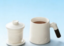 泥也茶杯陶瓷马克杯泡绿茶水分离办公带盖过滤德化白瓷杯子高档送礼杯 实拍图
