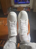 回力小白鞋男士春季透气皮面休闲运动板鞋百搭平底款舒适潮流轻便鞋子 白黑 39 实拍图