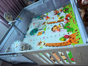 迪士尼儿童游戏宝宝爬爬垫婴儿围栏地上栅栏爬行垫客厅护栏幼儿室内乐园 家用开门款丨180*200cm 赠收纳袋 1cm垫子+篮球+框+60海洋球+2拉环 实拍图