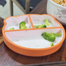 马博士宝宝餐盘硅胶婴儿学吃饭分格儿童餐具辅食碗餐盘带吸盘橙色WY3009 实拍图