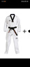 竞派跆拳道服儿童成人学生训练器材全棉长袖男女跆拳道训练服腰带套装 道服+黑色腰带 XL（身高163-172CM） 实拍图