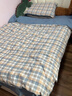 浪莎（LangSha）A类纯棉被套单件150x200cm被罩1.5米x2米单人全棉被单床上四件套 素雅-蓝格【甄选全棉新疆棉】 150x200cm-单被套【A类母婴级】 实拍图