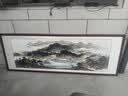 良品大师山水画办公室挂画中式客厅装饰画万里长城靠山图茶室字画风景壁画 聚宝盆锦绣山川A2 75*210cm宣纸锦绫+有机玻璃+红褐色实木框（热卖款） 实拍图