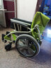 河村 日本轮椅老人折叠轻便手动推车轮椅可推可坐大轮 实心胎AY-18 AY18（45cm）坐宽 树脂轮圈 蓝色 实拍图