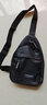 运动跑步包男休闲斜挎包手机包防泼水健身包女单肩包 黑色 实拍图