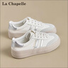 拉夏贝尔（La Chapelle）女鞋春季新款德训鞋厚底百搭休闲鞋低帮轻便板鞋子女 白黑 37 实拍图
