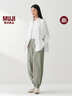 MUJI IDEE 女式 平纹灯笼裤 裤子女款女装休闲裤26年春季新品GA66CC6S 烟熏绿色 M (155/68A) 晒单实拍图