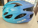 统步轮滑护具自行车骑行儿童溜冰鞋旱冰鞋滑板车头盔护具套装 蓝 实拍图