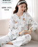 婧麒月子服纯棉产后11月份秋冬季孕妇睡衣哺乳喂奶怀孕期家居服女 【加厚240g】莓莓鸭游·加厚天山棉·磨毛舒暖 L【建议体重：120-135斤】 实拍图