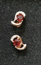 TEUCER925银耳钉女红宝石榴石简约天然托帕石水晶饰气质时生日礼物母亲 玲珑（天然石榴石） 实拍图