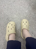朴西奶酪踩屎感洞洞鞋女厚底凉鞋沙滩包头拖鞋外穿情侣 象牙白 39-40 实拍图