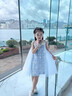 迪士尼（Disney）艾莎公主裙女童直筒裙子爱莎连衣裙女童2026夏装童装亮片表演礼服 蓝色 110 晒单实拍图